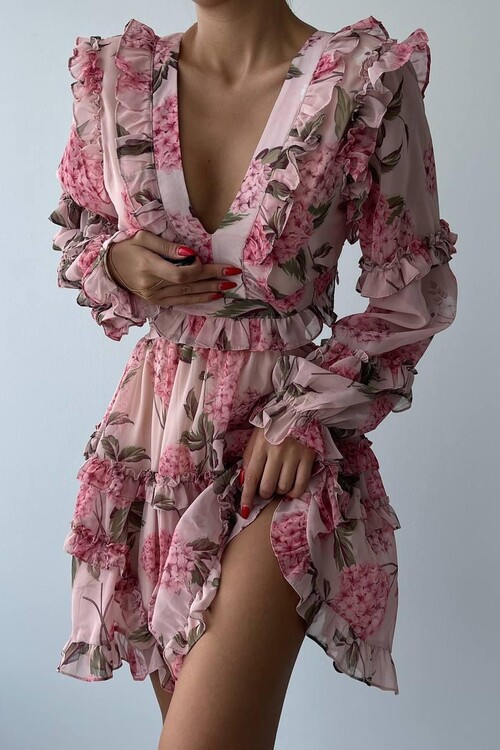 Avellino Sırt Dekolteli Elbise