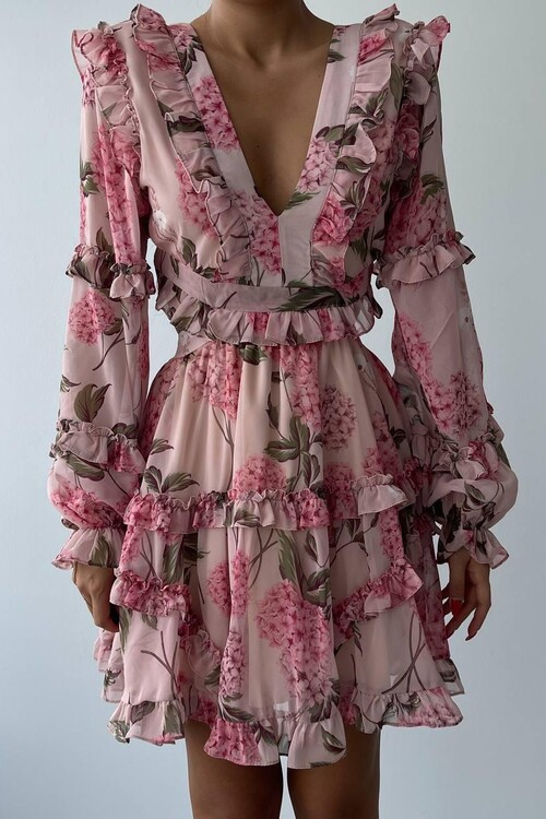 Avellino Sırt Dekolteli Elbise