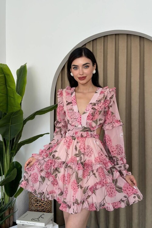 Avellino Sırt Dekolteli Elbise