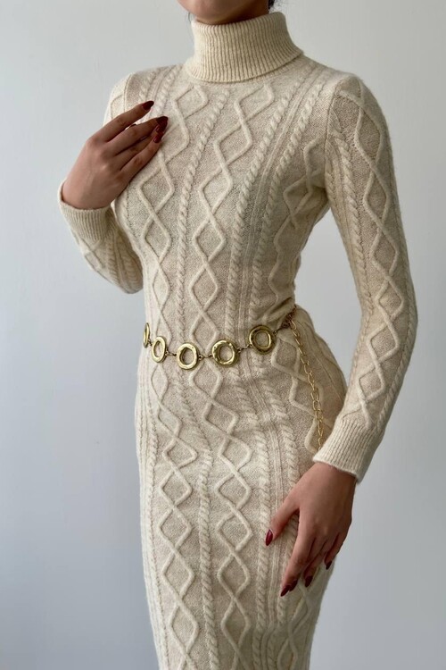 Avila Boğazlı Triko Elbise