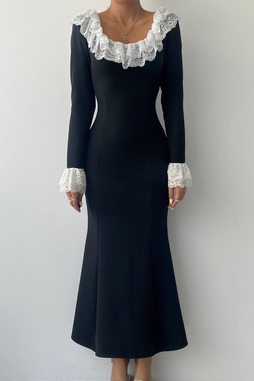 Belfast Dantel Yaka Elbise