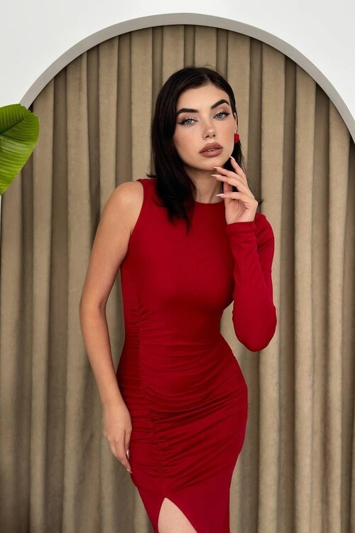 Carpisa One Sleeve Slit Dress