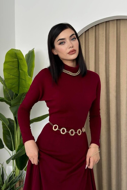 Dina Boğazlı Midi Elbise