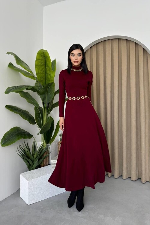 Dina Boğazlı Midi Elbise