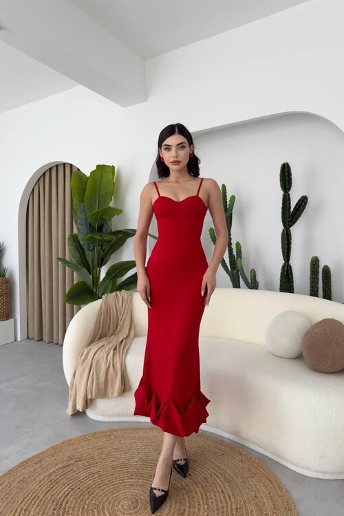 Dominic Midi Dress with Gathered Skirt