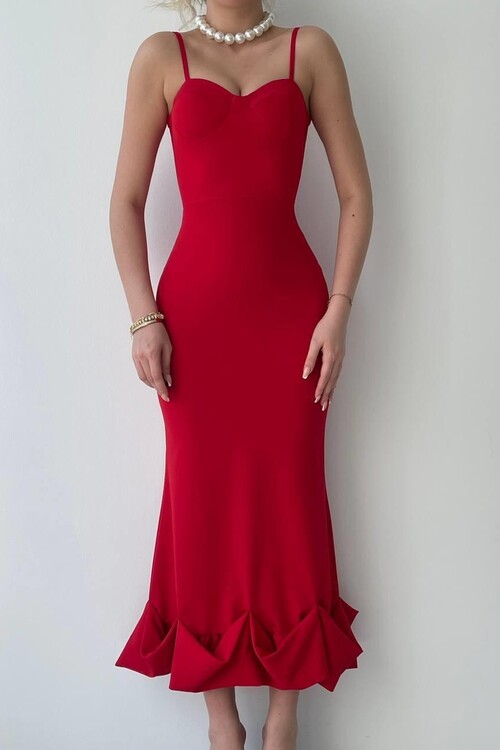 Dominic Midi Dress with Gathered Skirt