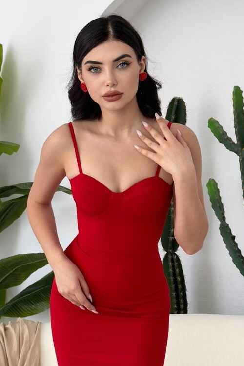 Dominic Midi Dress with Gathered Skirt