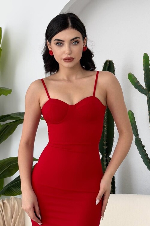 Dominic Midi Dress with Gathered Skirt