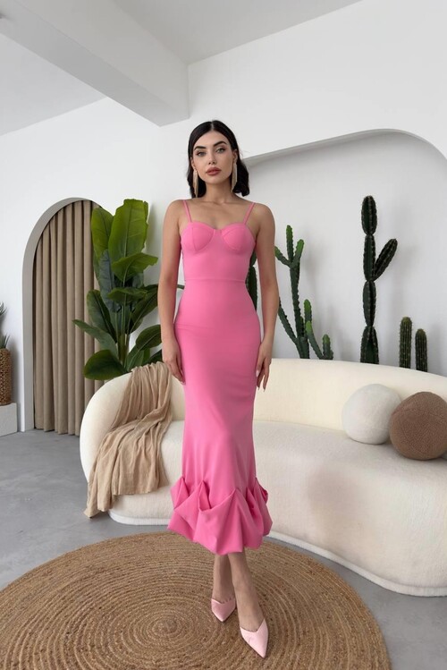 Dominic Midi Dress with Gathered Skirt