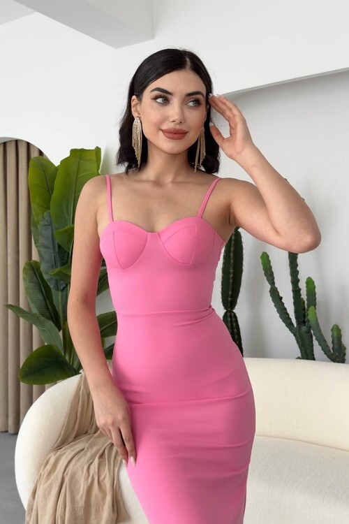 Dominic Midi Dress with Gathered Skirt