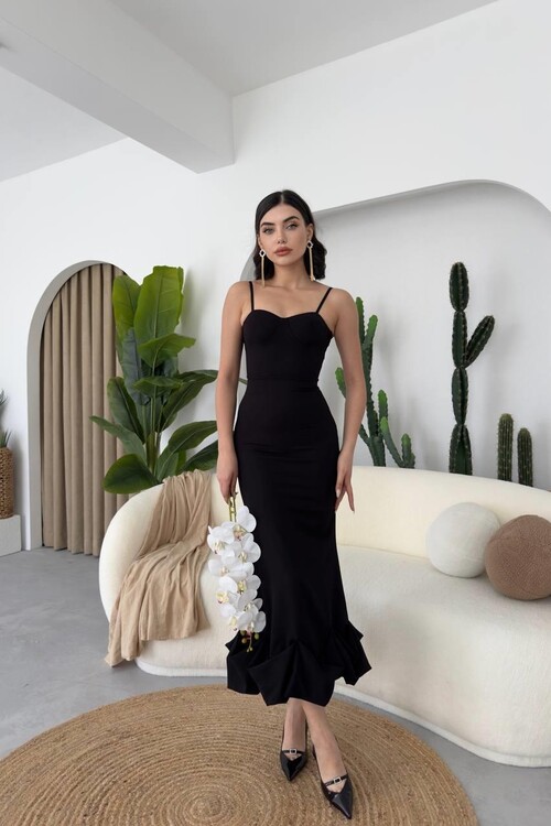 Dominic Midi Dress with Gathered Skirt