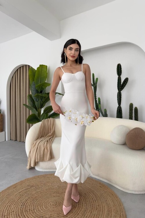 Dominic Midi Dress with Gathered Skirt