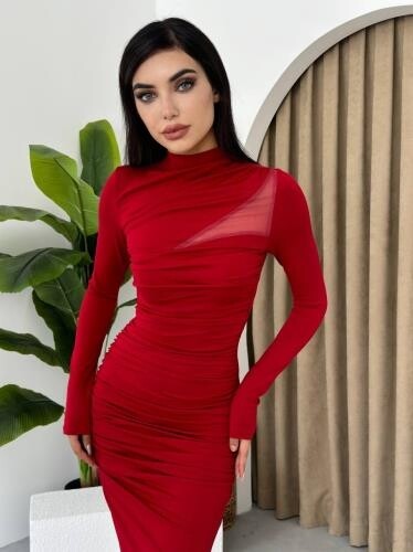 Dorra Slit Long Sleeve Dress