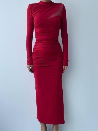 Dorra Slit Long Sleeve Dress