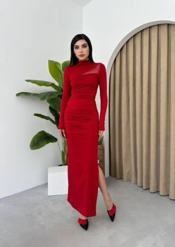 Dorra Slit Long Sleeve Dress