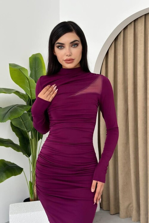 Dorra Slit Long Sleeve Dress