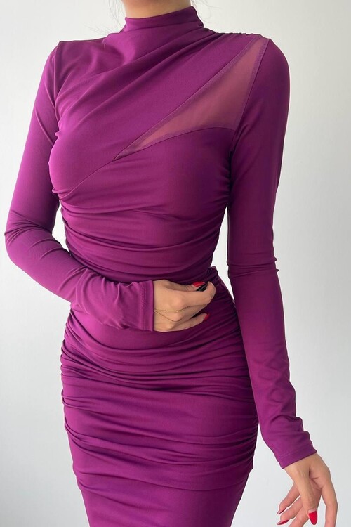 Dorra Slit Long Sleeve Dress