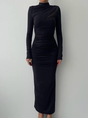 Dorra Slit Long Sleeve Dress