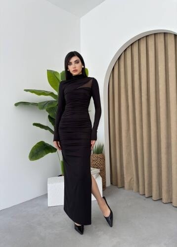 Dorra Slit Long Sleeve Dress