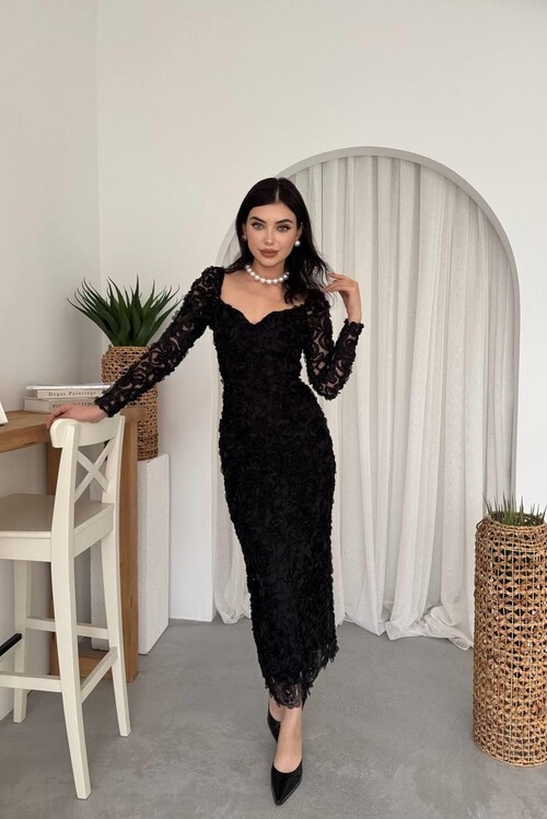 Folers Çiçek Desenli Elbise