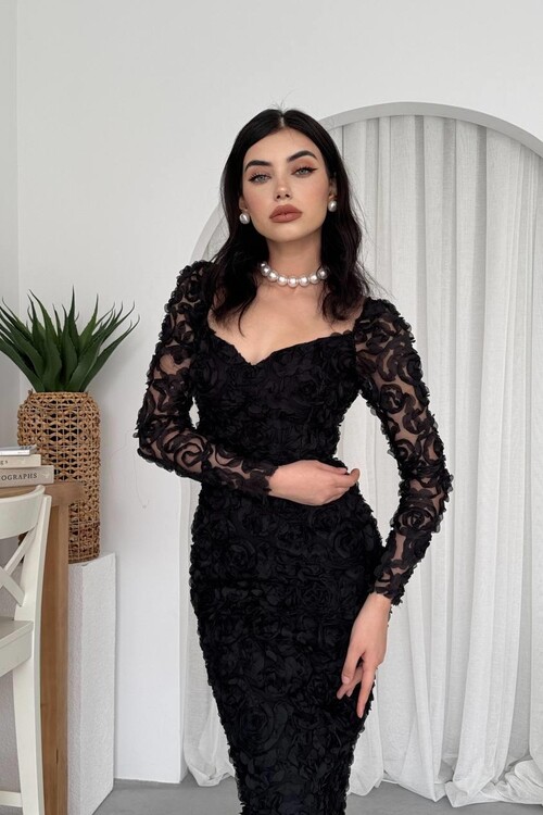 Folers Çiçek Desenli Elbise