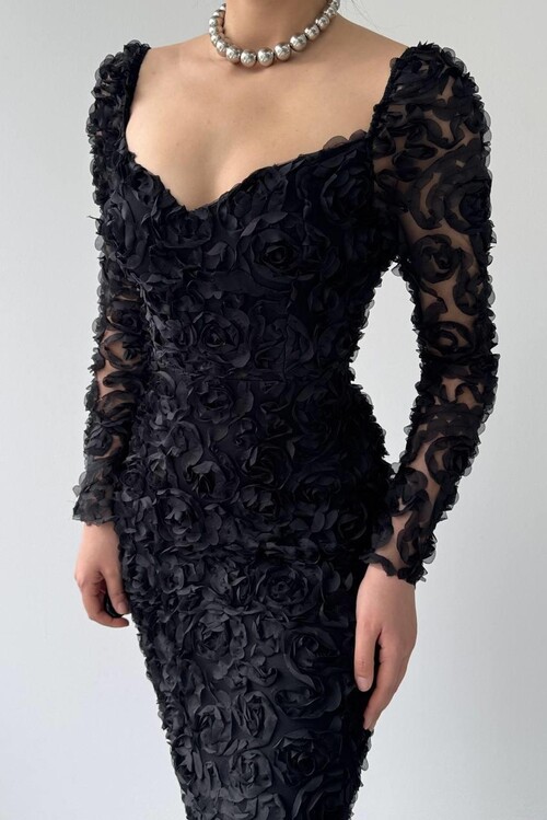 Folers Çiçek Desenli Elbise