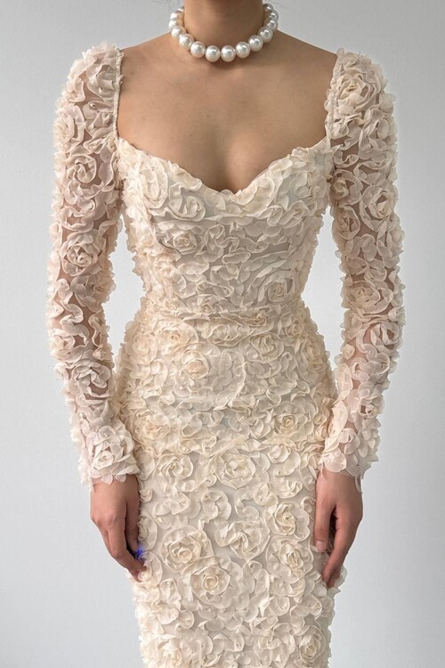 Folers Çiçek Desenli Elbise