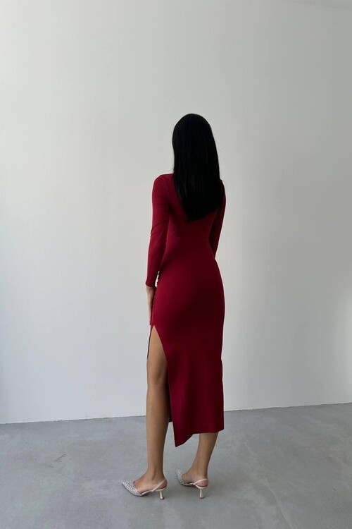 Jazzy Slit Draped Dress