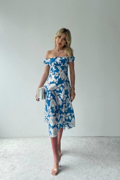 Square Neck Floral Dress