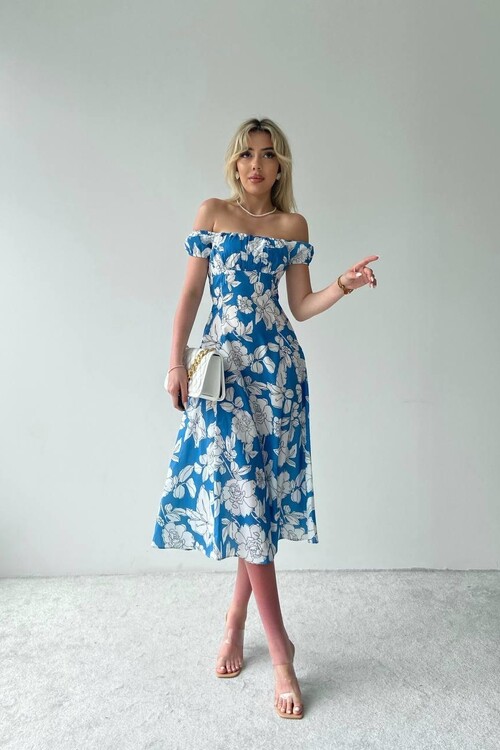 Square Neck Floral Dress