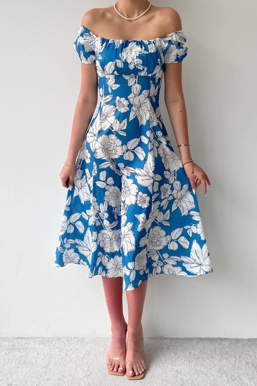 Square Neck Floral Dress