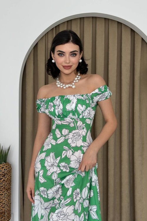 Square Neck Floral Dress