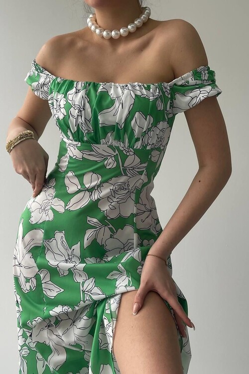 Square Neck Floral Dress