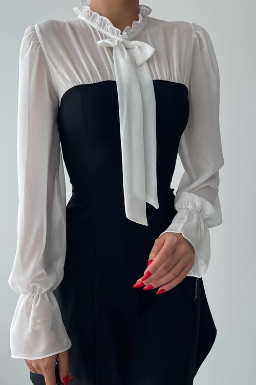 Laval Tie Collar Dress