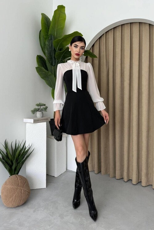 Laval Tie Collar Dress