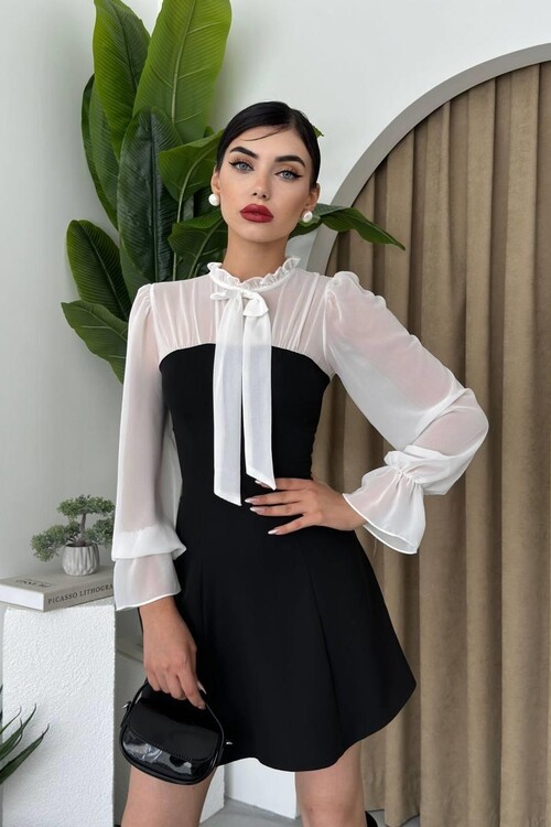 Laval Tie Collar Dress