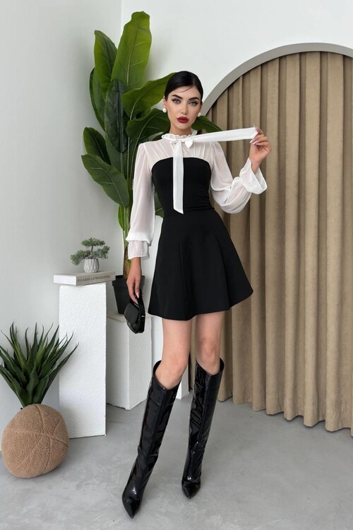 Laval Tie Collar Dress