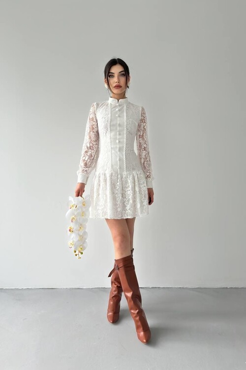 Messana Button Detailed Dress