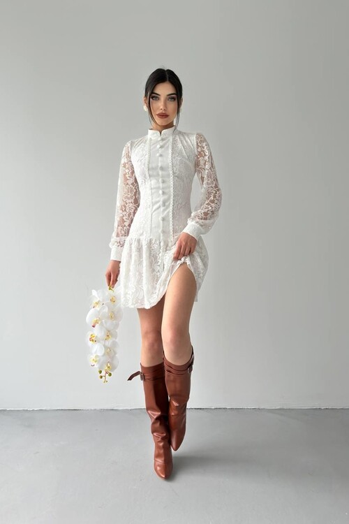 Messana Button Detailed Dress