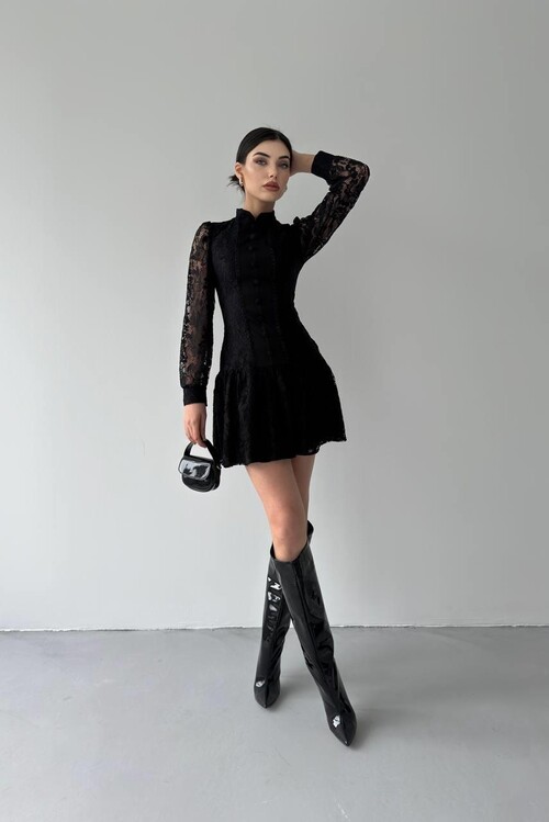 Messana Button Detailed Dress