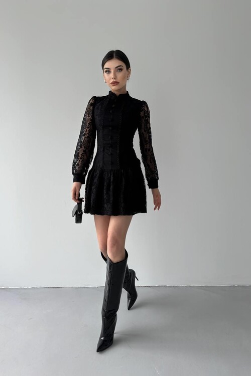 Messana Button Detailed Dress