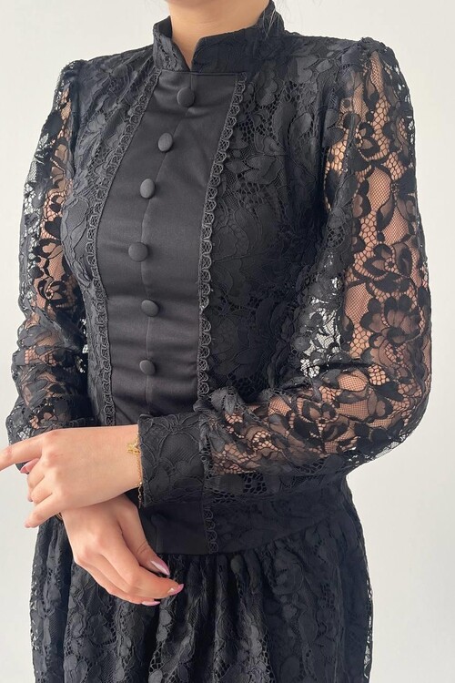 Messana Button Detailed Dress