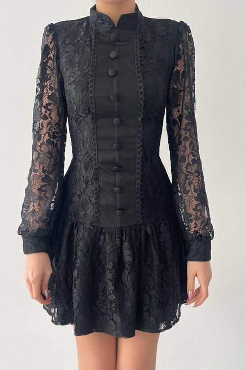 Messana Button Detailed Dress