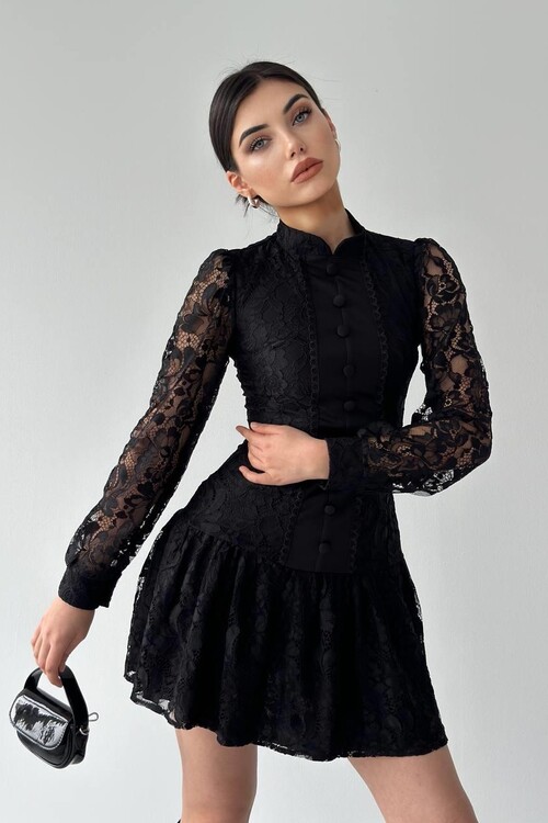 Messana Button Detailed Dress