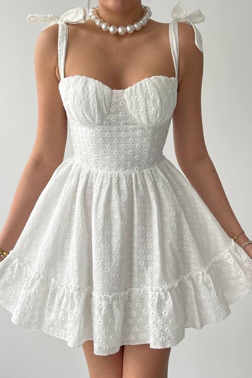 Monika Shoulder Tie Dress