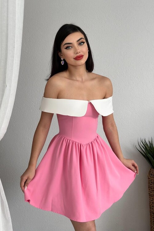 Nalia White Collar Dress