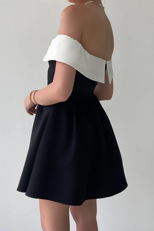 Nalia White Collar Dress