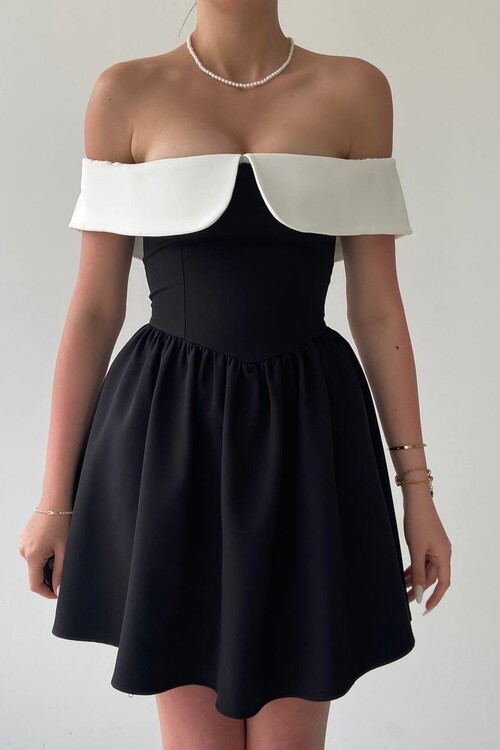 Nalia White Collar Dress
