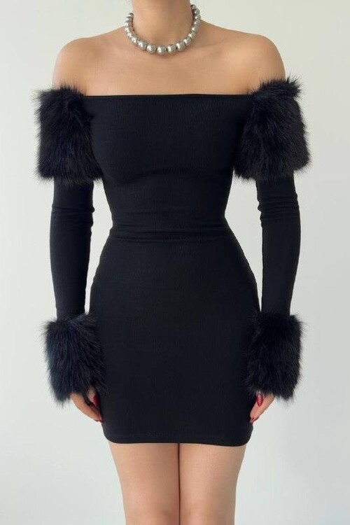 Oliver Feather Detailed Dress