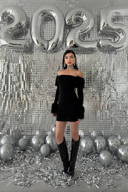 Oliver Feather Detailed Dress